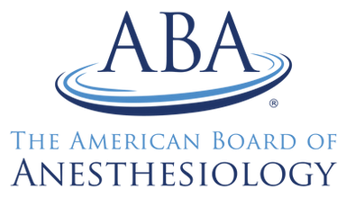 Logo of The American Board of Anesthesiology (ABA), an organization responsible for certification in anesthesiology.